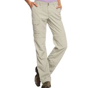Columbia Women's Silver Ridge Convertible Pant Beige Hiking Outdoor size 8 Short